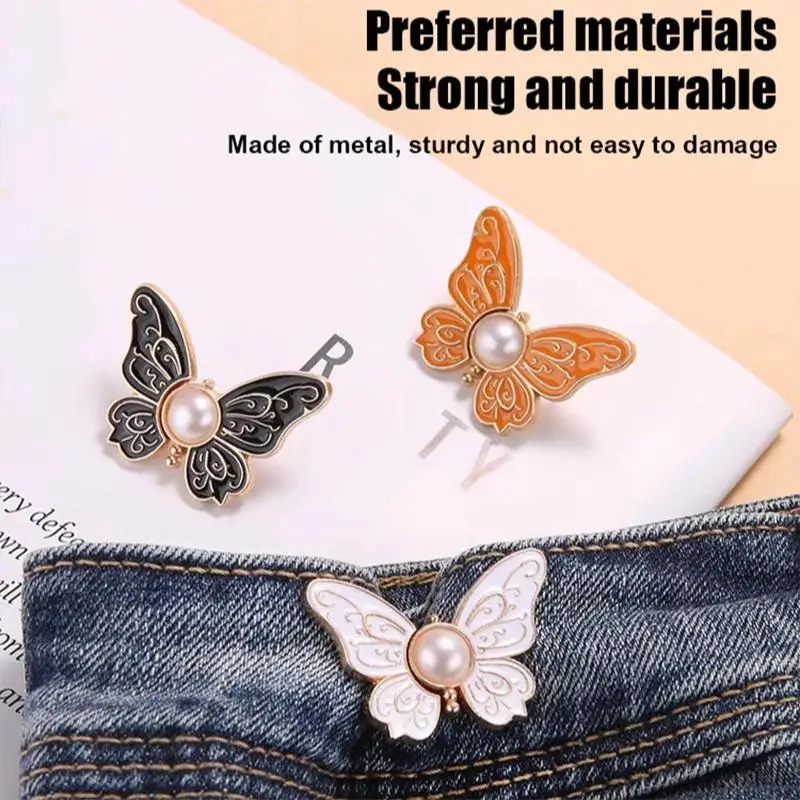 ● Adjustable Waist Clip Collar Slimming Brooch Butterfly Pins Women's Clothing Accessories