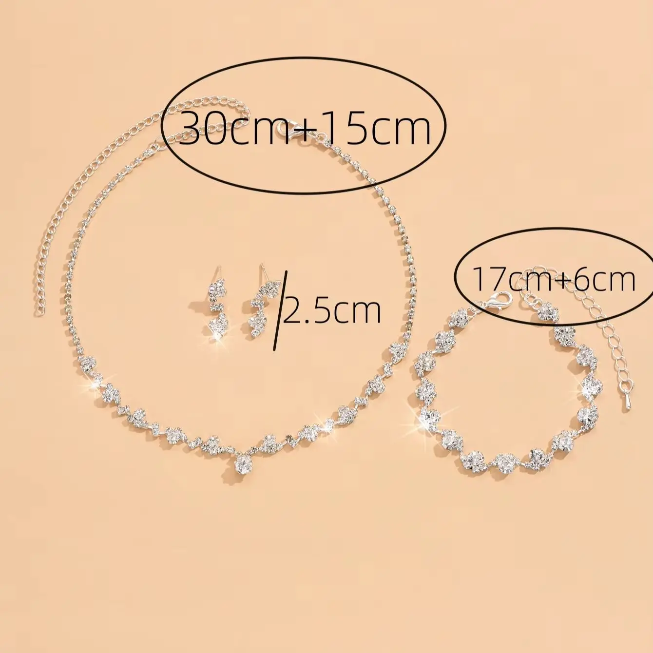 4-Piece Women's Flower Necklace with Earrings and Bracelet Set, Wedding Party Accessories