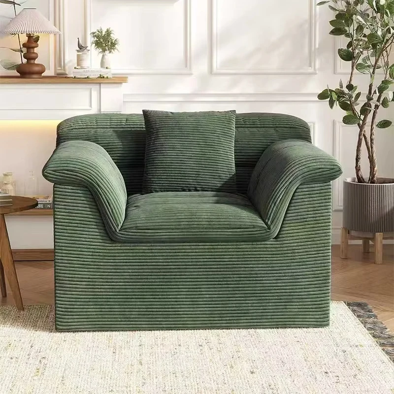 Vacuum compressed square sofa bed, corduroy upholstered, high-density sponge rolled edge armrest, living room