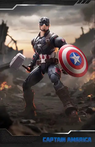 I lager Original BLOKEES Aciton Figur Captain America Thor Iron Man MK85 Tony Stark Ledrörlig Filmdocka Monteringsleksaker 8 best sales Kapten Amerikas actionfigur - №5