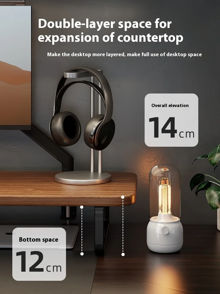 Ergonomic Solid Wood Monitor Stand - Adjustable Desktop Riser For Home Office & Gaming Setup - Laptop Shelf With Storage Space