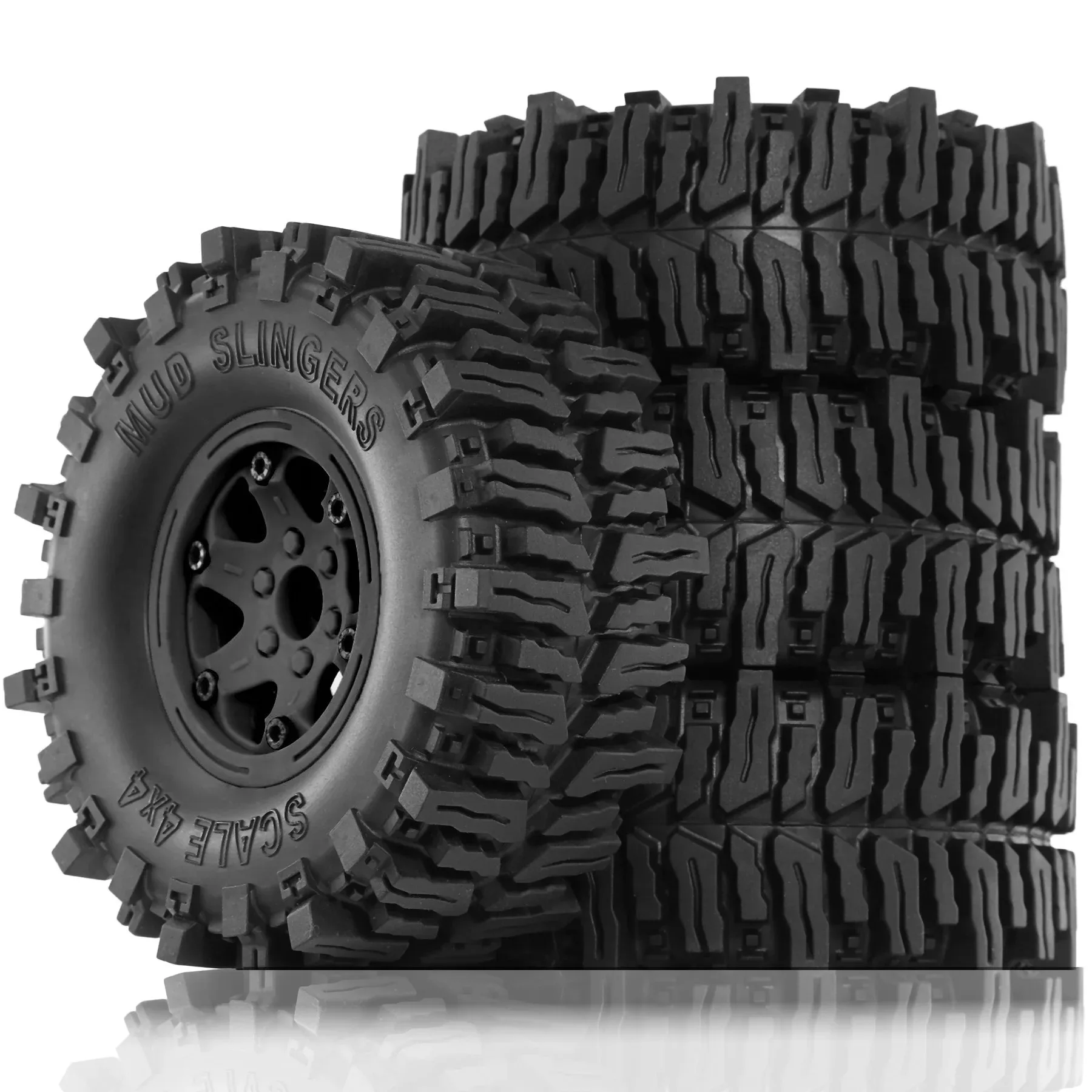 

4pcs Heavy Duty 2.2 Inch 130mm Crawler Beadlock Wheel Tire Set 4PCS Compatible with Axial SCX10 TRX4 YK4082 1/8 1/10 RC Car