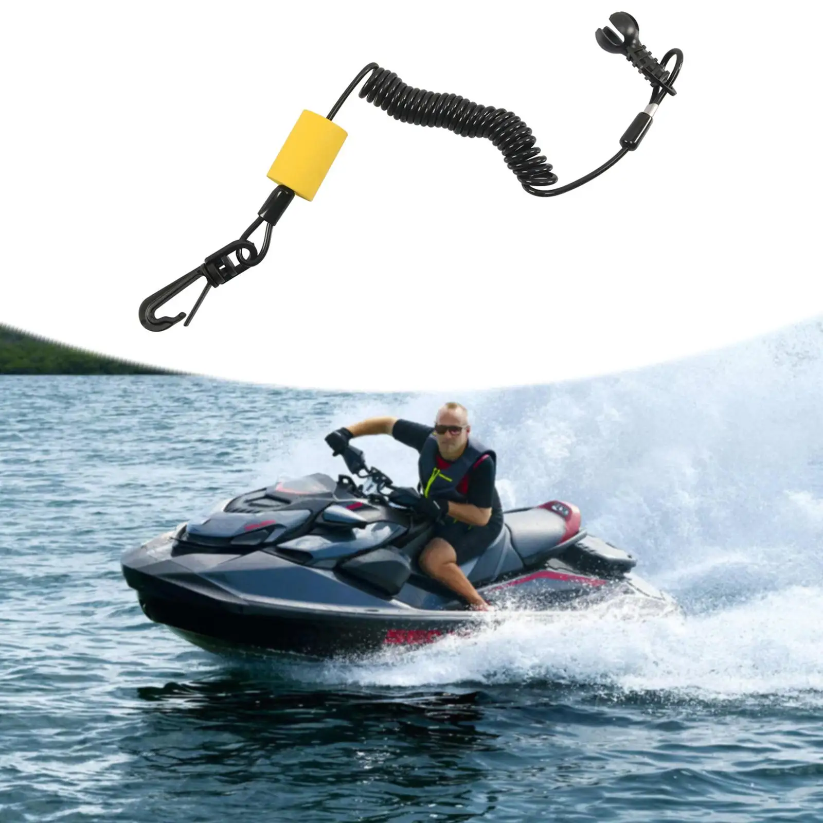 Jet Ski Secure Cord Floating Key Lanyard Switch Keys Universal Easy to Use