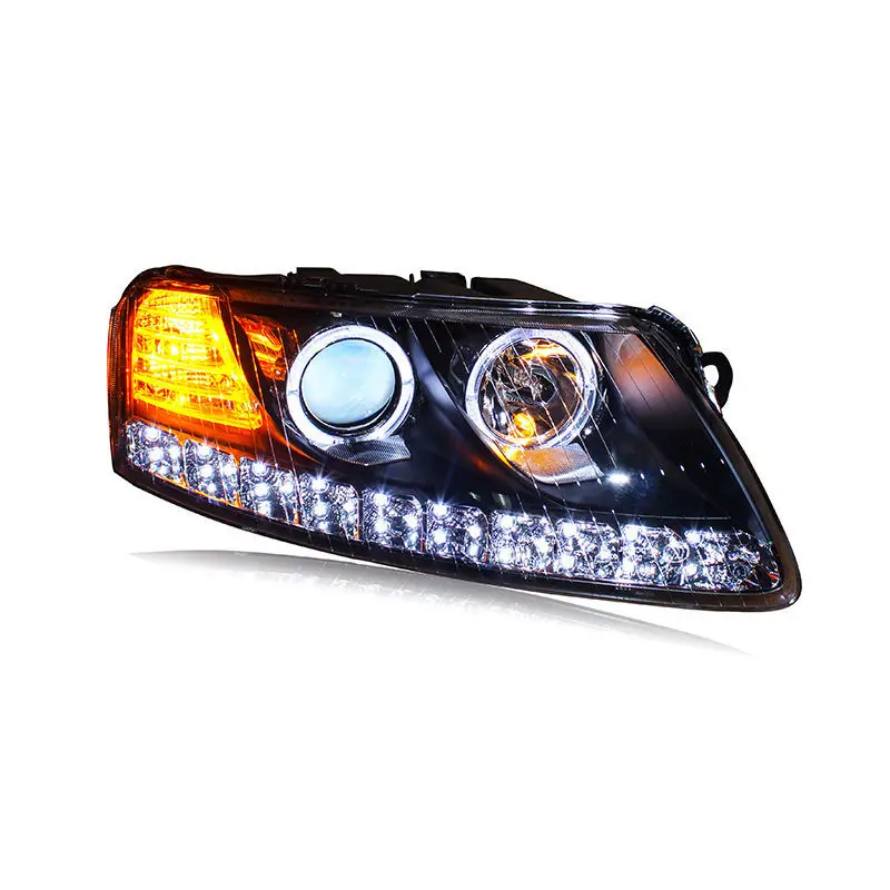 for A6 Headlight 2005-2011 A6L C5 C6 LED DRL Hid Option Bi Xenon HeadLamp Brake Stop Reverse Turn Signal Lights Auto Accessories