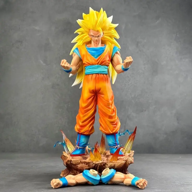 

Dragon Ball Infinite Super Saiyan 3 Goku Action Figure 35cm Pvc Interchangeable Hands Led Collectible Statue Home Decoration