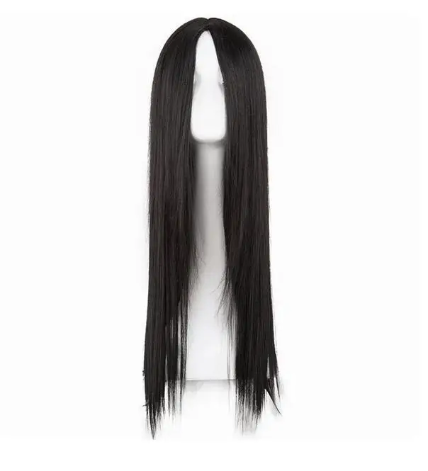 Perucas vermelhas sintéticas com linha média, cabelo liso longo, fibra resistente ao calor, traje feminino, cosplay, postiços de carnaval