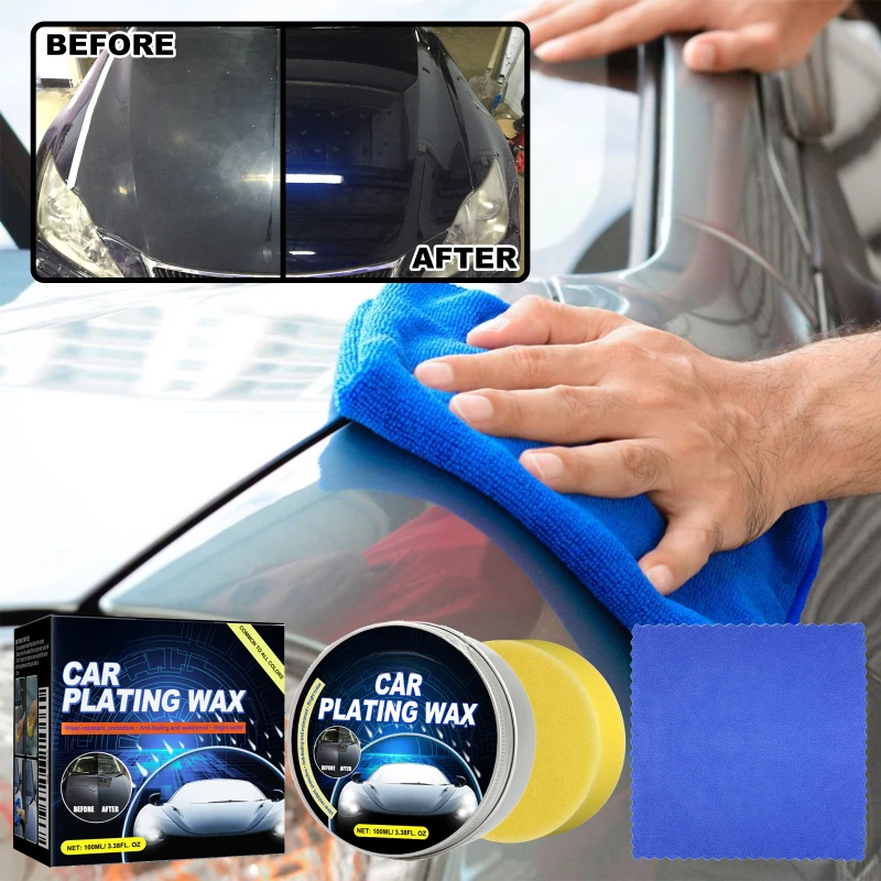 Revestimento de cera de cristal para carro, limpeza de cera, polimento, manutenção, depilação, cera sólida para carro, reparo de arranhões