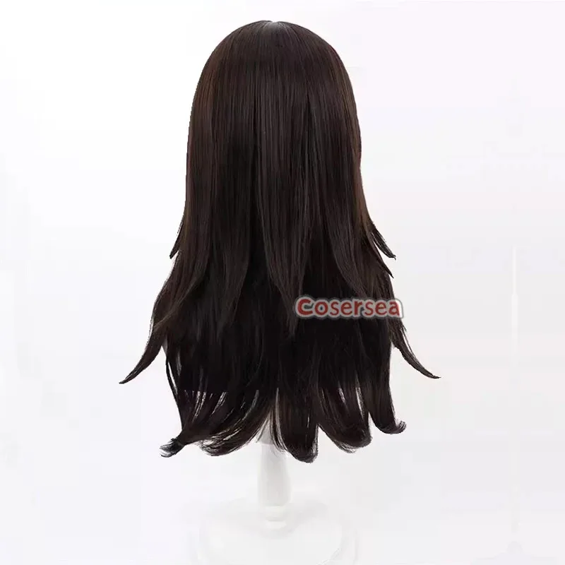 Cosersea Shinjiro Aragaki 코스프레 가발 페르소나 3 Shinjiro Aragaki 50cm 롱 다크 브라운 Cos 가발 합성 머리 내열성