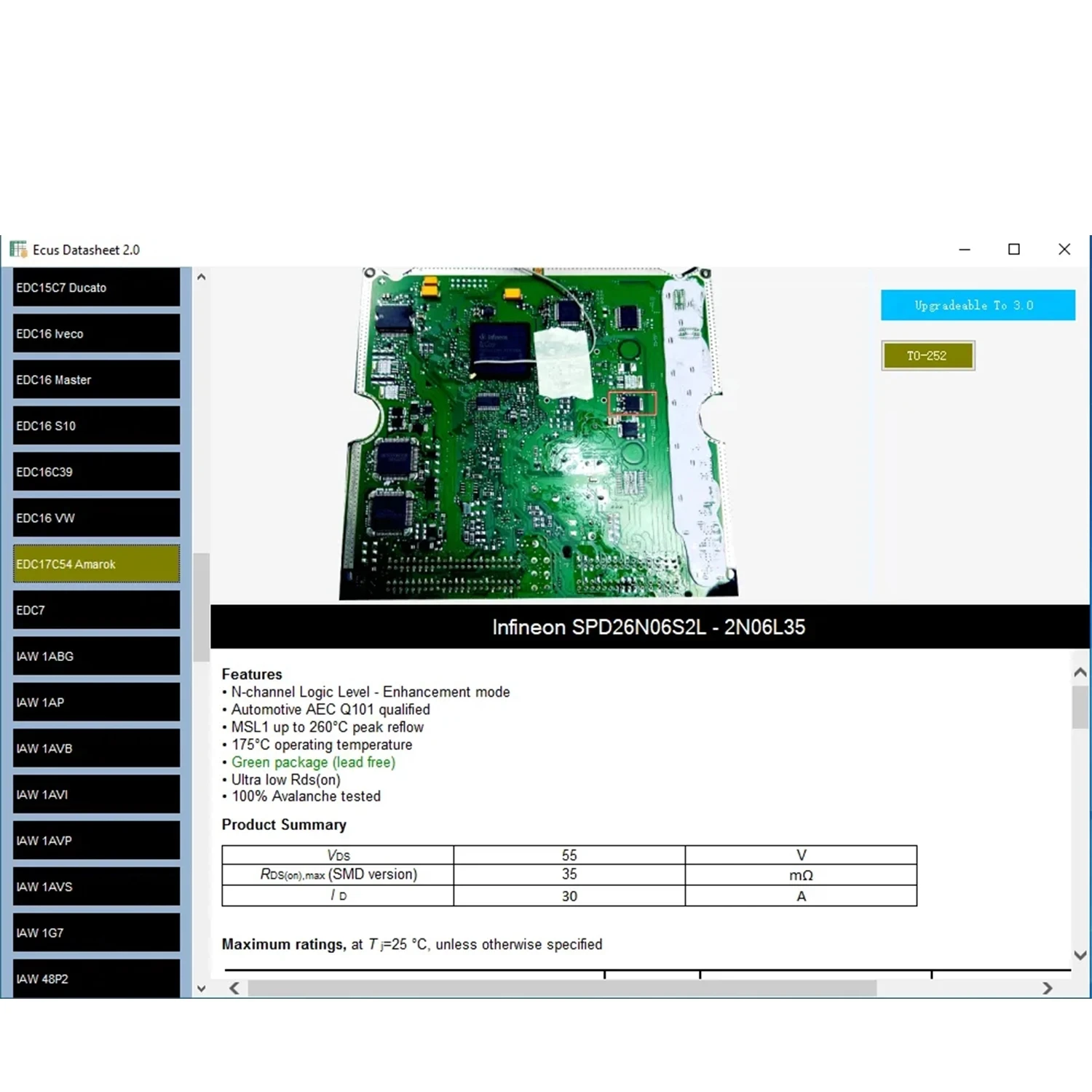 Ecus Datasheet 2.0 +Key Electronic Components Car ECU Repair Software PCB Schematics with Electronic Components of Car ECUs