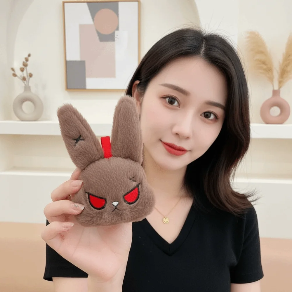 Quirky Fluffy Gothic Rabbit Compact Handmade-look Halloween Plushie Durable Washable Stitched Bunny Car Ornament