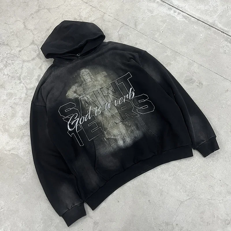 Saint Tears God Is A Venb Hoodie Men Women 1:1 High Quality Black Heavy Fabric Unisex Pullovers