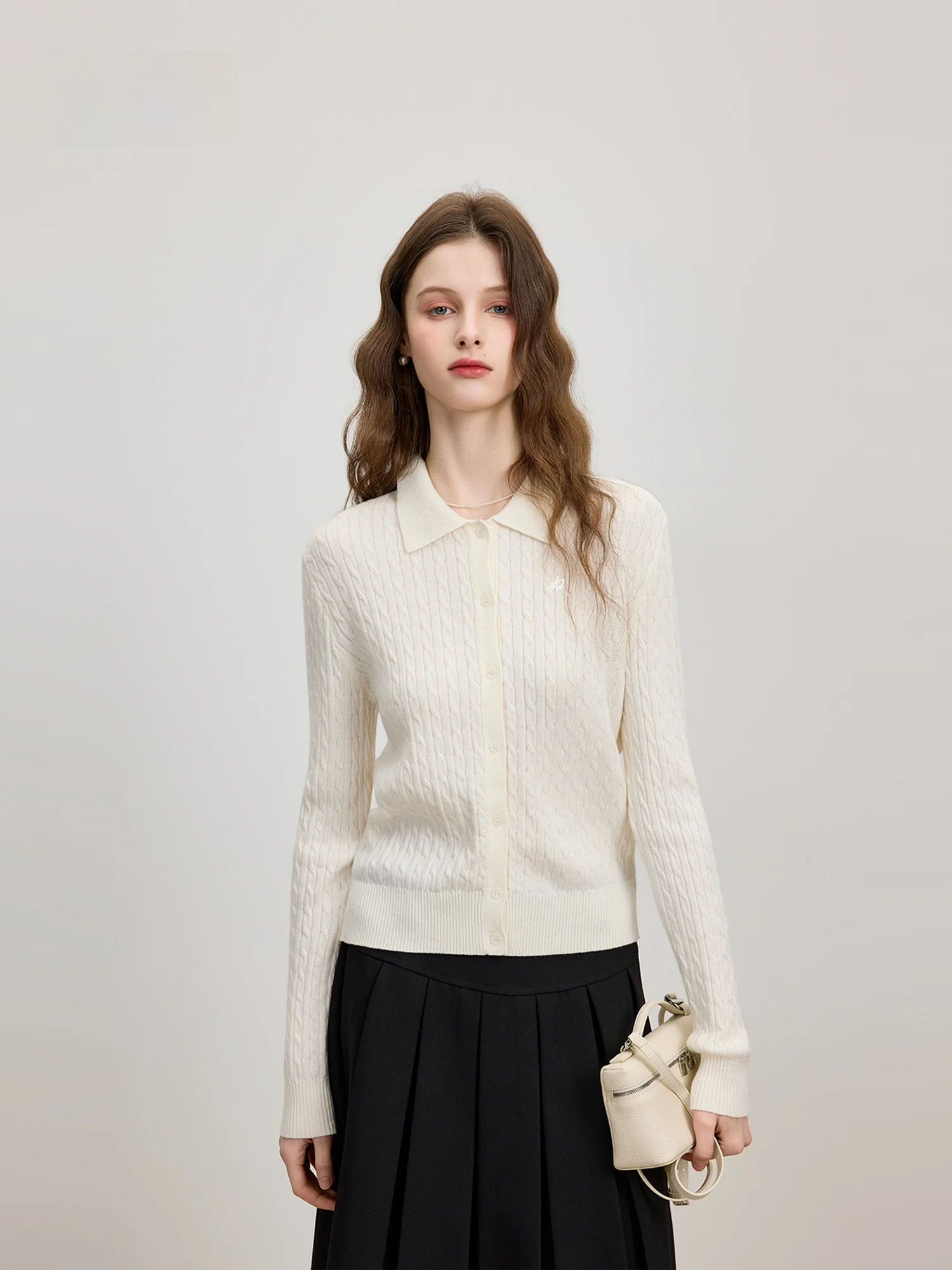 

Оригинальный вязаный кардиган Azmi с вышивкой, женский, весна-осень, новый, в стиле ретро, с длинными рукавами, топ с узором «косы»