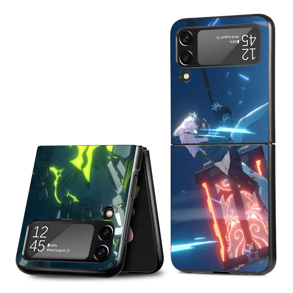 Zenless Zone Zero Mobile Games Case for Samsung Galaxy Z Flip 4 3 5G Hard Black Cell Phone Cover Flip4 Flip3 PC Zflip4 Zflip3