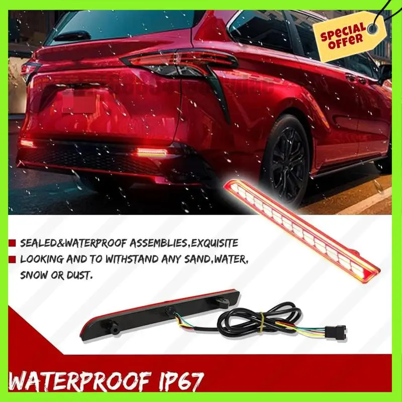 -A61K بدوره مصباح إشارة متتابعة الضباب مصباح الفرامل ضوء LED المصد الخلفي عاكس لتويوتا سيينا 2021 2022 2023