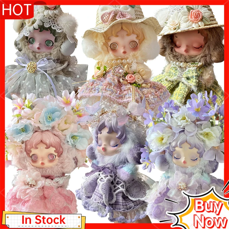 Handmade Doll Clothes Skullpanda Doll Dressing Up Set Theater Sleepless Night Yarn Knitted Doll Outfit Gift Dress Skirt Set