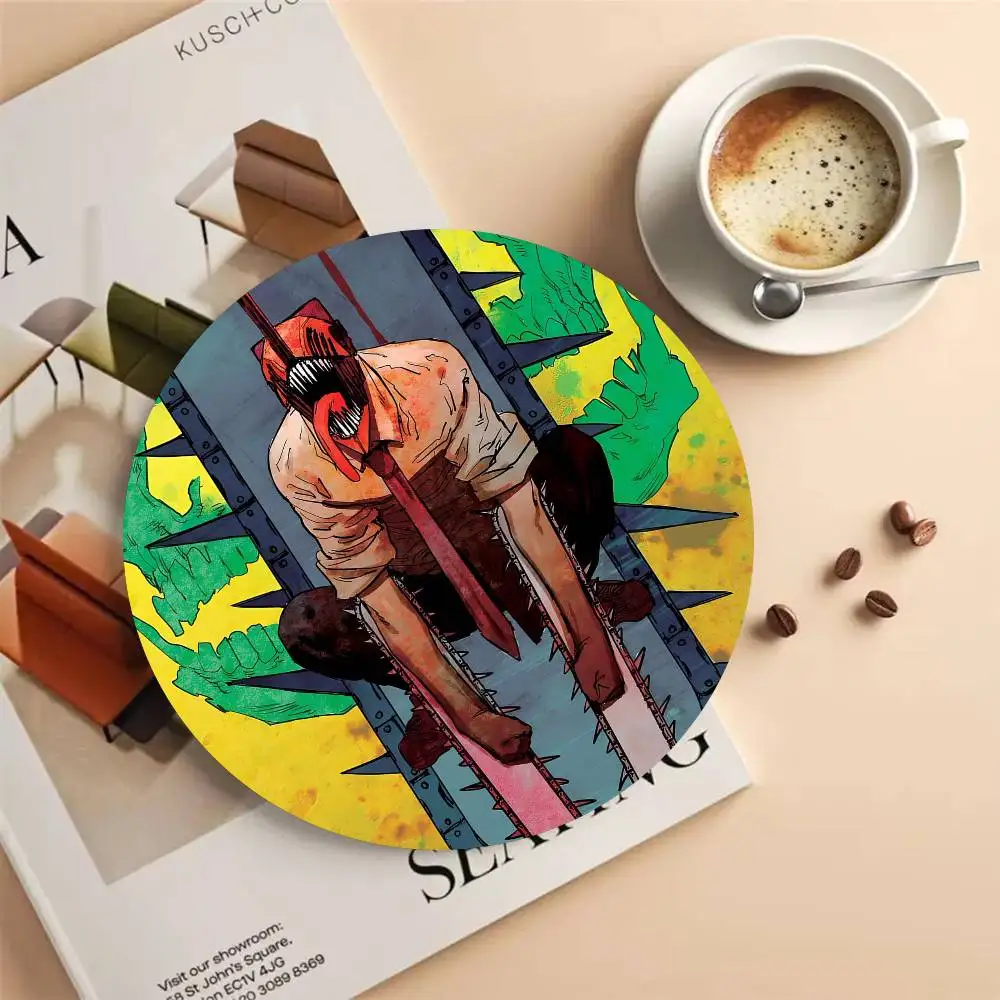Anime Chainsaw Man Coaster Non-Slip Heat-Resistant Fun Dining Table Decoration Cafe Restaurant Gifts