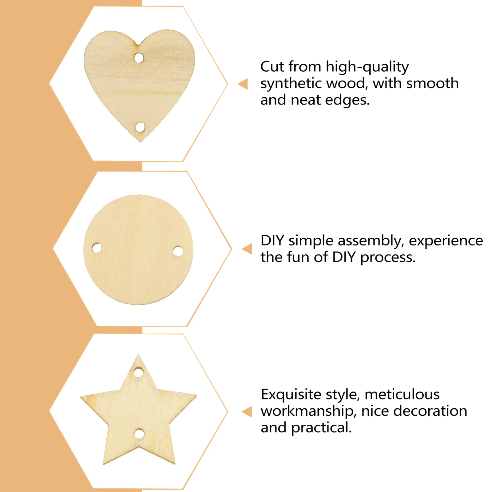 

240Pcs Wood Tags Natural Wood Craft Set Smooth Flat DIY Slices for Wedding Decoration Christmas Ornaments Photo Props Gift Tags