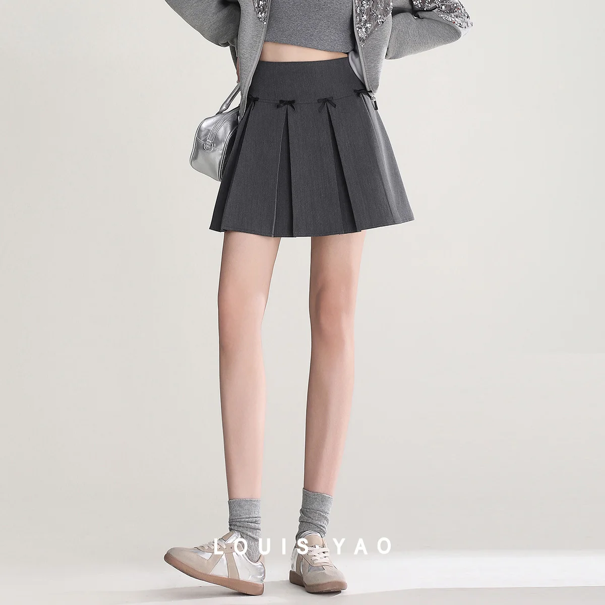 

Драпированная мини-юбка с украшением в виде банта, лето 2021, модная короткая юбка трапециевидной формы с боковой молнией, женская новая шикарная уличная женская одежда