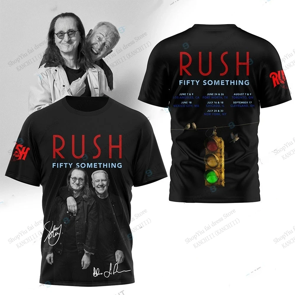 

T-shirt 2026 New Rock Band Rush Tour 3D Print Tshirt Men Women Fashion Hip Hop Short Sleeve Tshirt Kids Tops Tees Mens Clothing