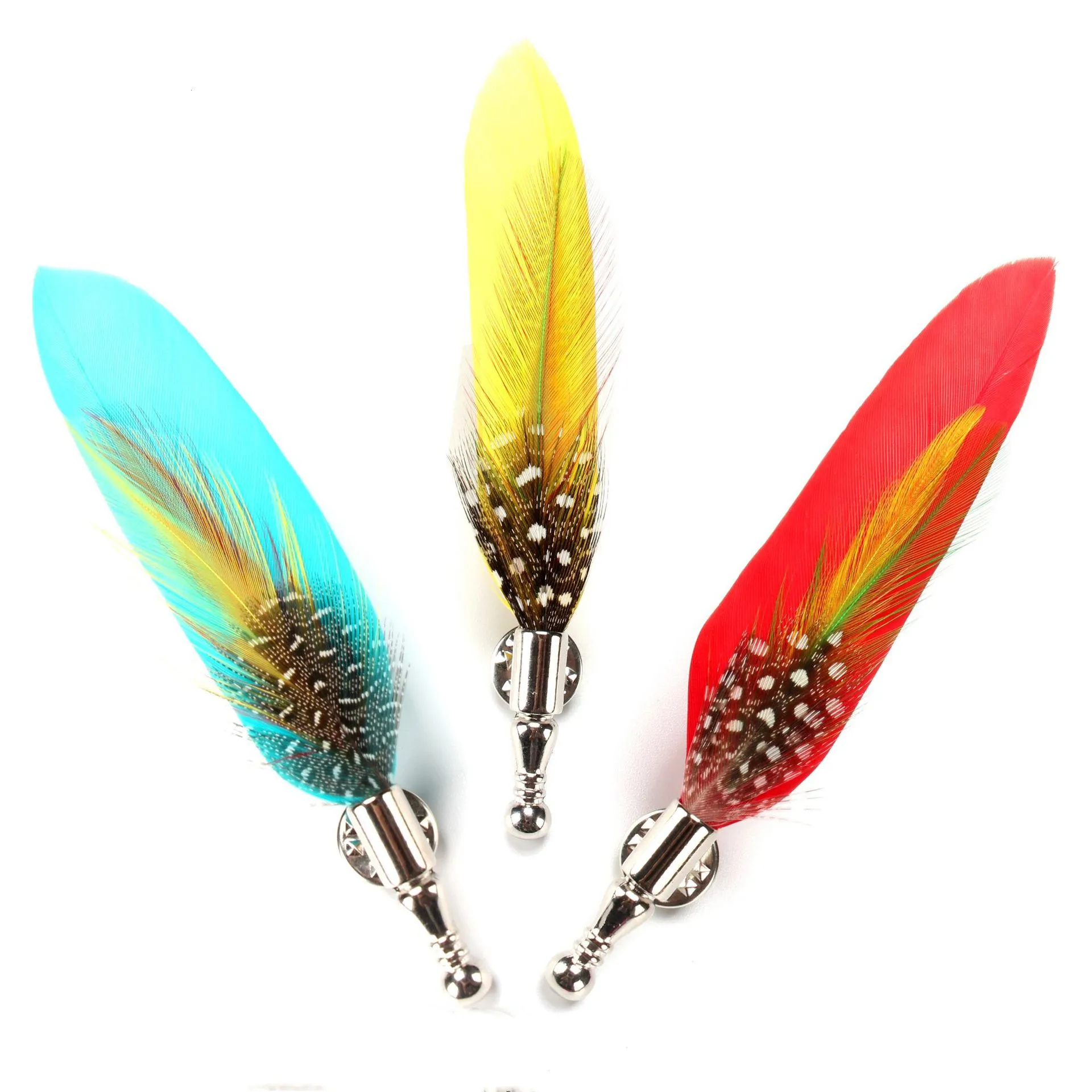 1PC Feather Brooch Gift Dress Lapel Women Accessory Suit Men Pins Handmade Men Women Fashion Brooch Novelty Brooches Suit Brooch