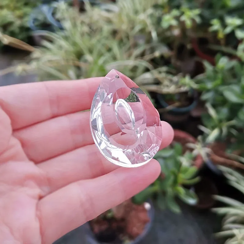 5pcs 38mm Crystal PrismsGlass Chandelier Parts Hanging Pendant Crystals Sun Catcher Home Wedding Decor Crystal Suncatcher Prisms