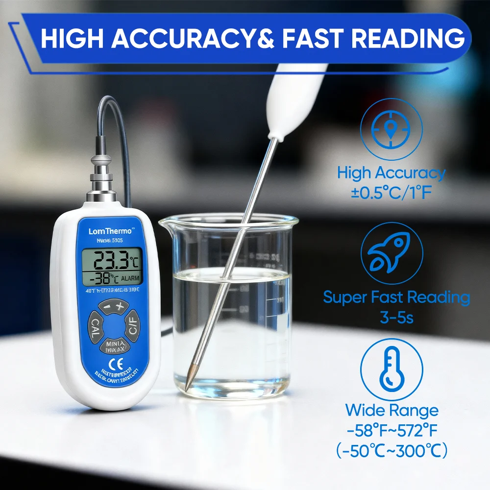 WENMEICE Waterproof Digital Thermometer pt100 Temperature Sensor laboratory thermometer probe for Soil Tester food Home Brewing