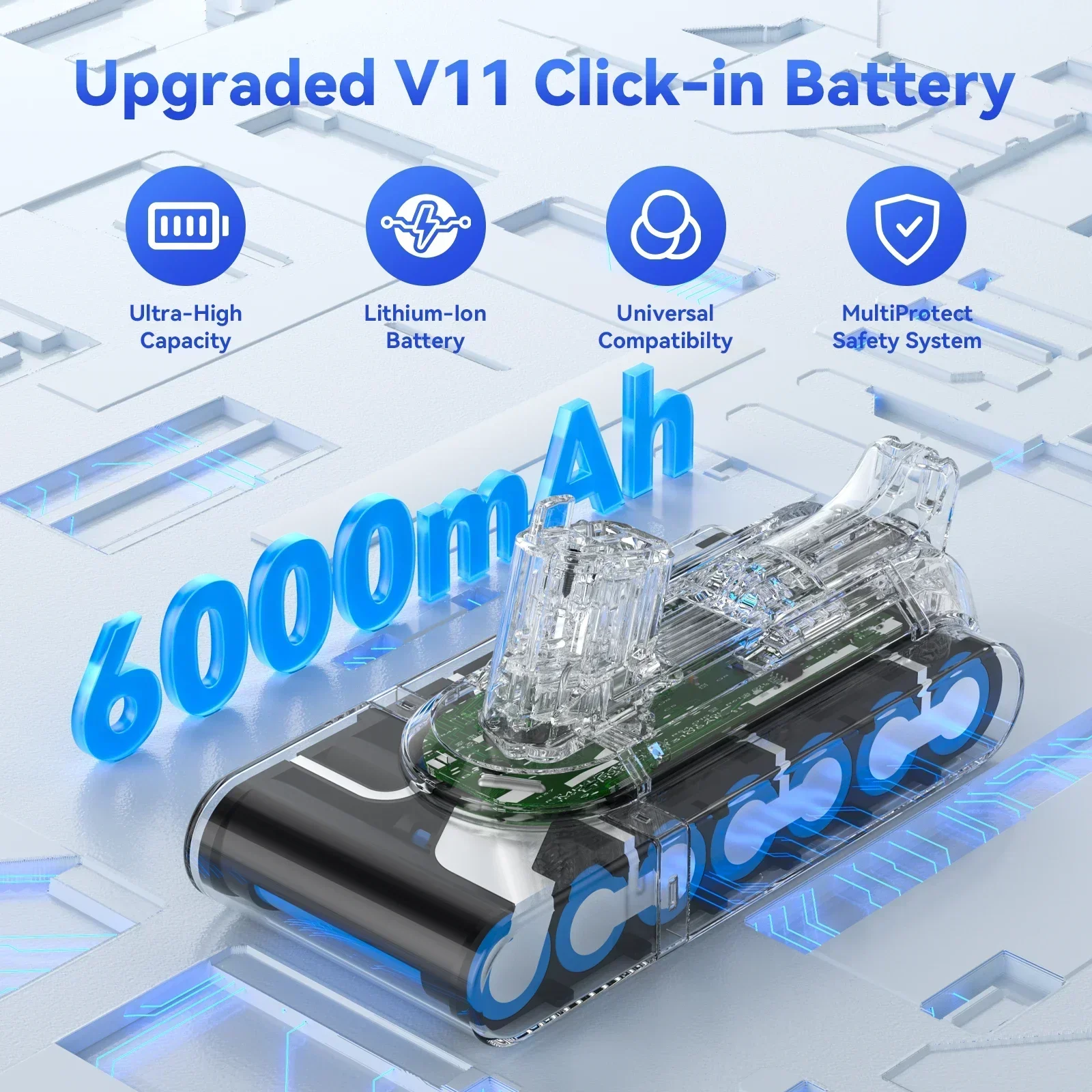 25.2V 8.0Ah Battery for Dyson SV14 SV15 Serie Vacuum Cleaner Fluffy V11 Absolute Extra V11 Absolute V11 Animal 970145-02 Battery