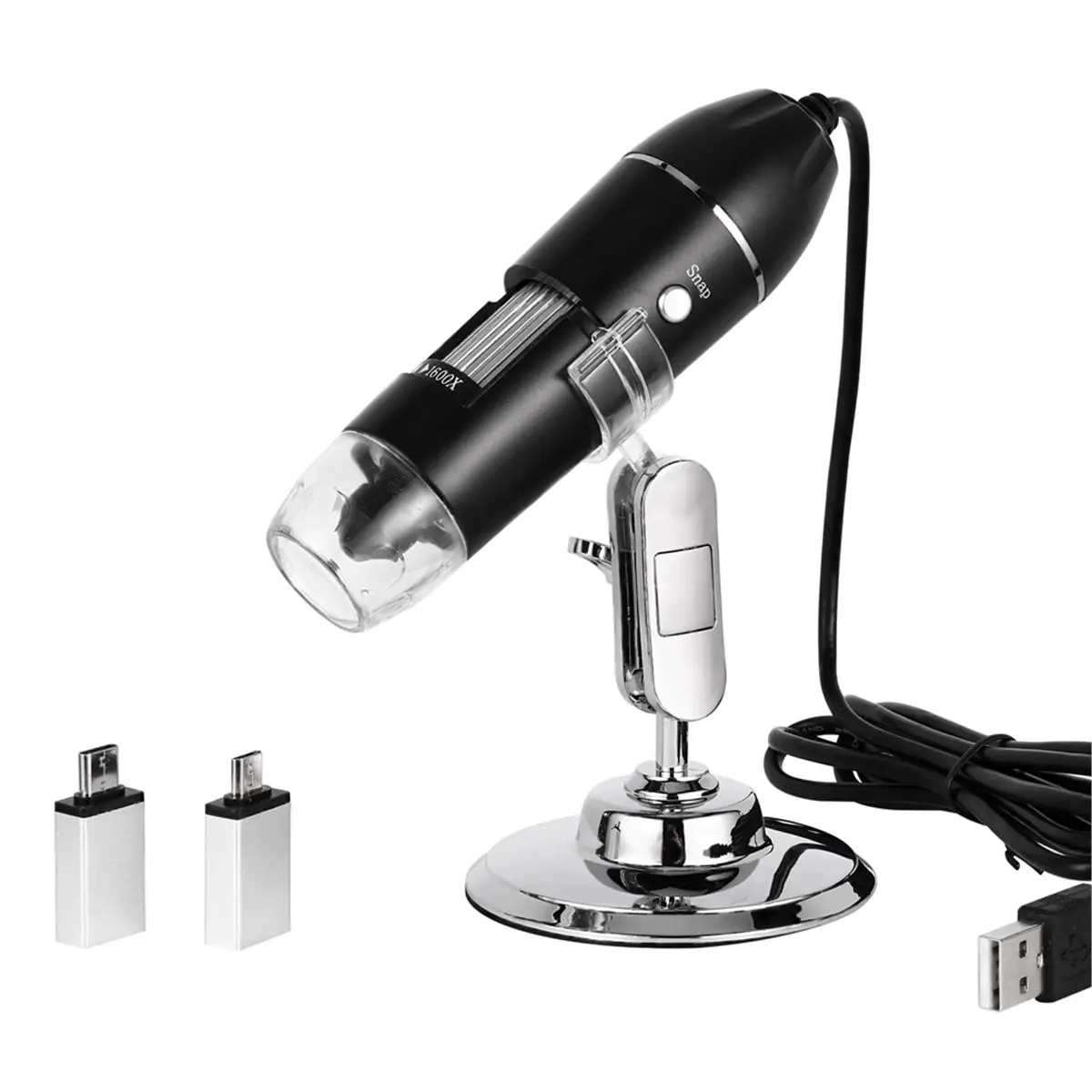 DT38 1600X USB Microscope 1080P HD Digital Soldering Microscope ,Adjustable Stand, for Mac,Windows,Linux for Coins Education