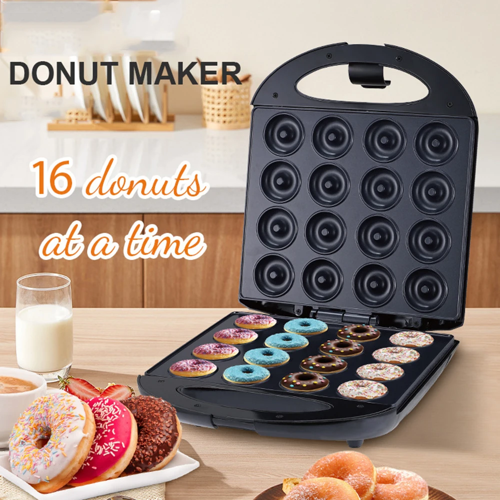 WHDPETS Donut Maker 220V 1400W Non-stick Coated Electric Donut Machine Can Make 16 donuts Kid's Snacks Desserts Breakfast Maker