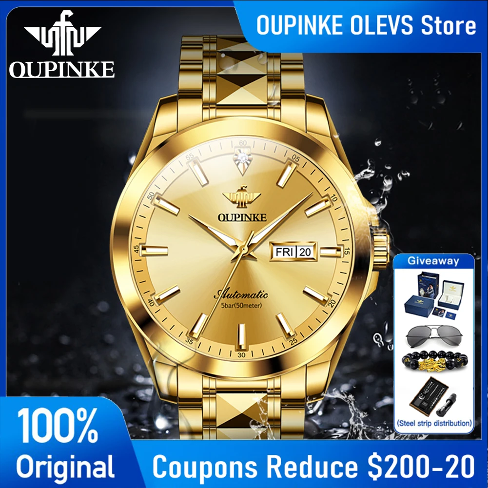 

OUPINKE 3223 Mens Watch Luxury Brand Mechanical Watch﻿ Tungsten Steel 50M Waterproof Watches For Man With Quality Report