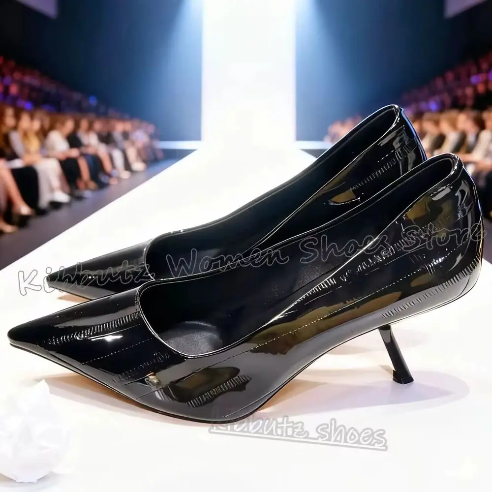 

Strange Heels Pumps Solid Color Pointy Fashion Novelty Sexy Elegant Women Shoes Satin Party Wedding Dress Newest Leather Slip-On