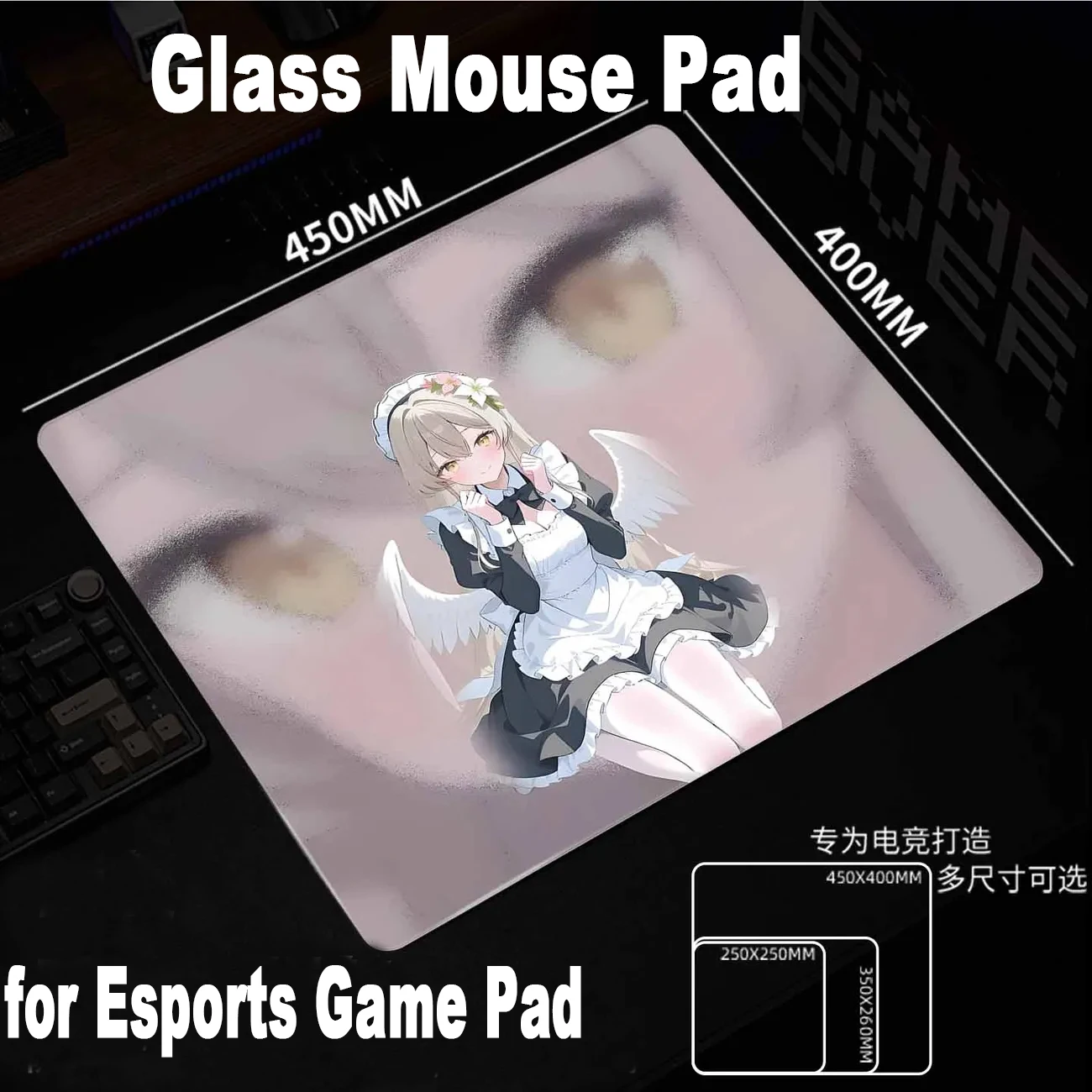 

Ins Cute Anime Girl Glass Mouse Pad Smooth Frosted Surface Desktop Mat Tempered Upgrade FPS Office Gaming Accessories Mousepad