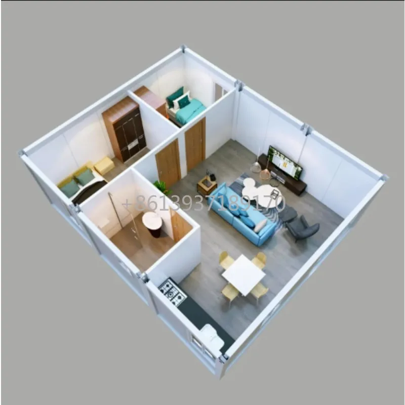 Modular House Tiny Homes for Sale Prefab with 2-4 Bedrooms 1 Full Equipped Bathroom & Kitchen Suitable for Office and Living