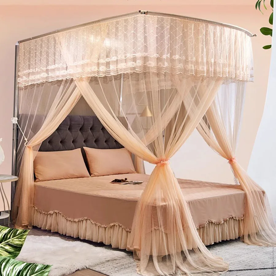 

Foldable Mosquito Net Bed Stand Princess King Lightweight Mosquito Net Protector French Door Easy Mount Mosquiteros Home Decor