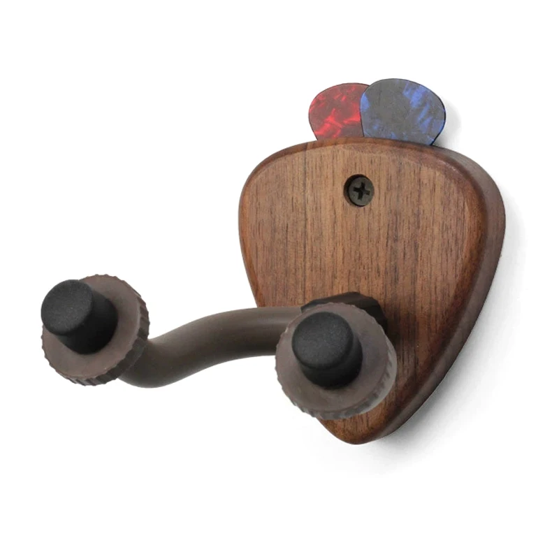 

1pc Wall Mount Guitar Hanger Holder Walnut Hook Ukulele Electric Guitar Bass Universal Bracket Adjustable Display Stand