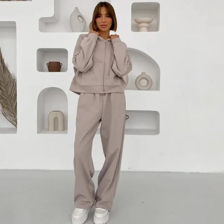 Sweatshirts Two Piece Sets Women Matching Sets Pant Set Tracksuit Elastic Waist Streetwear Pants Jogger Y2k Autumn Winter Sports