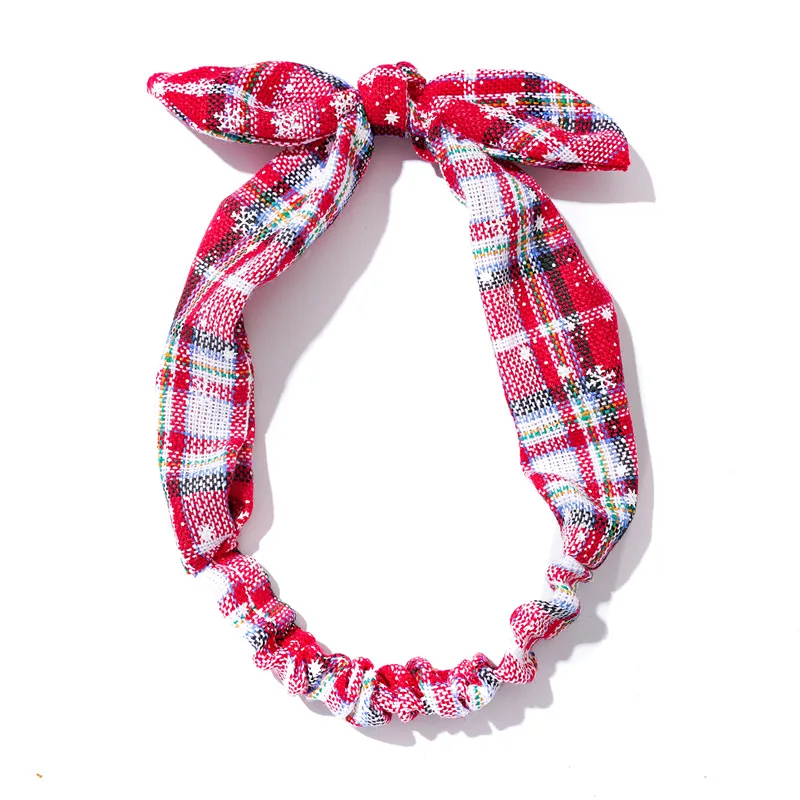 headband ladies plaid classic pattern elastic rabbit ears hairband tri-state jewelry knot hairband