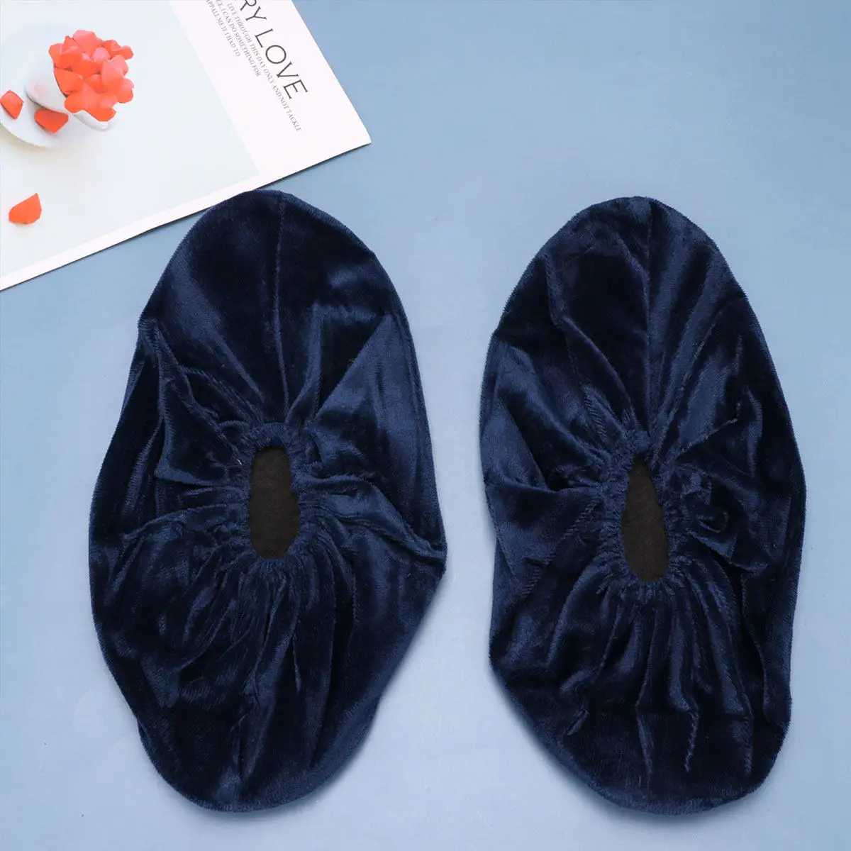 

5Pairs Flannelette Waterproof Shoe Covers Rainproof Reusable Washable Non Slip Thick Foldable Elastic Fit Universal Shoe