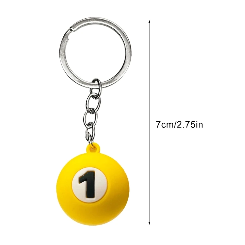 NO.1 to NO.9 Billiards Keychain for Women Men Fashion Mini Round Balls Key-Ring Car Key-Chain Phone Handbag Accessories image 6