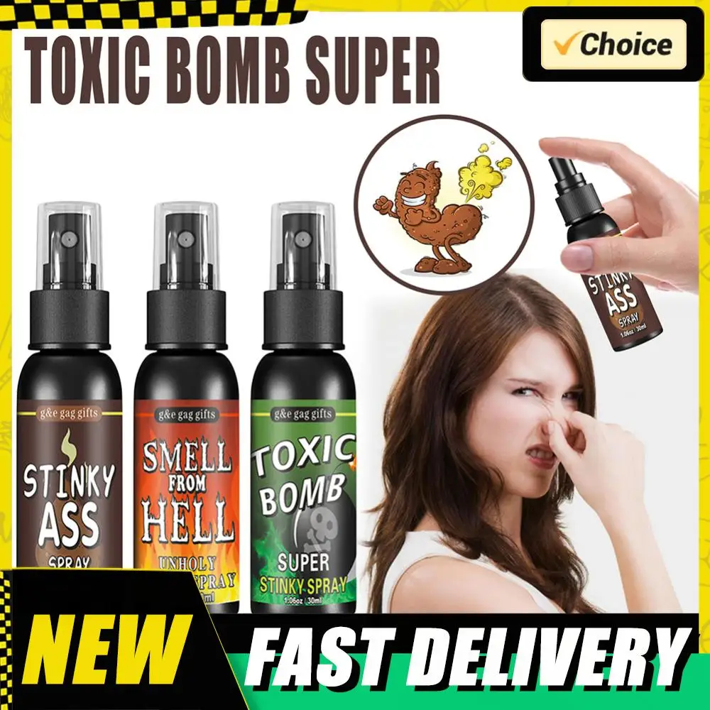 30ml Fart Spray Prank Joke Plastic Liquid Fart Gag Party Supplies Spray Can Stink for Adults Kids Non Toxic Halloween Funny Toys