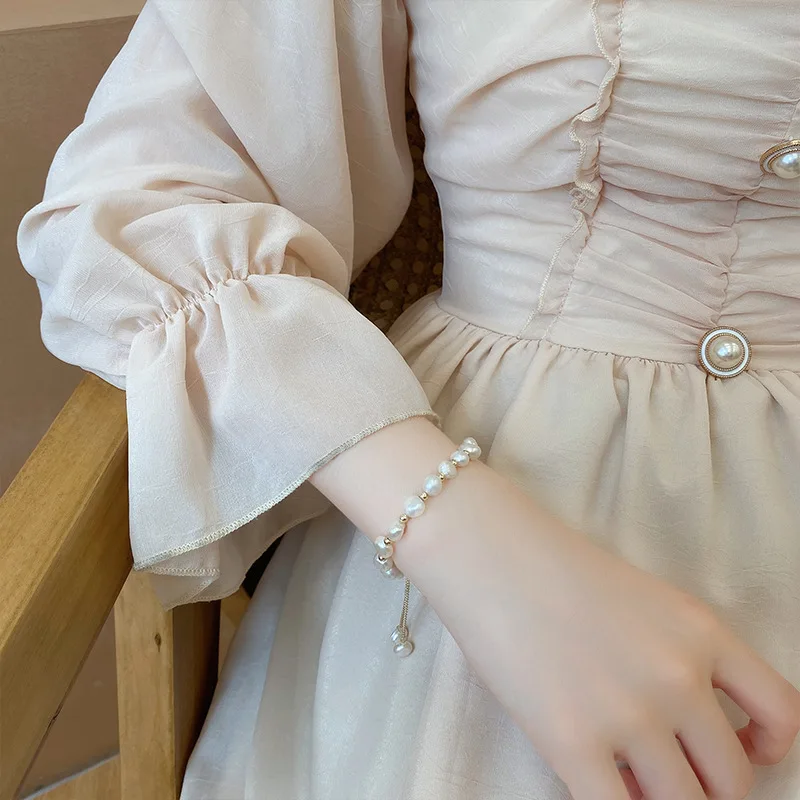 Mode 100% Barock Süßwasser Perle 14K Gold Gefüllt Weibliche Armband Großhandel Schmuck Für Frauen Geburtstag Geschenke Billig – Detail 3