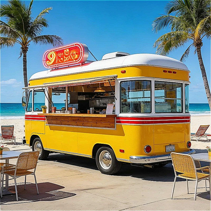 Food Trailer Stainless Steel Mobile Kitchen With Griddle Fryer Fridge Burger Hot Dog Sales Service Business Operation Customized