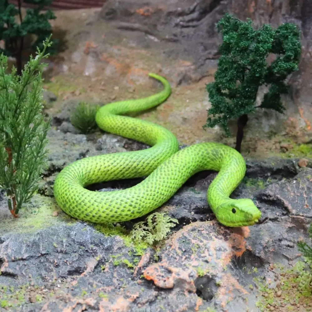 Funny Reptile Animal Snake Action Figures Soft TPR Educational Rattlesnake Model Lifelike Elastic Simulation Snake