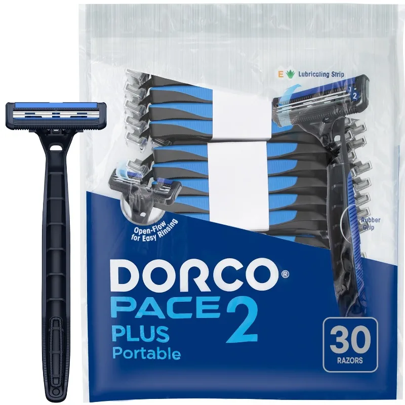 

Одноразовая бритва Dorco Pace 2 Plus, 2 лезвия, поворотная головка, открытый поток для легкого ополаскивания, смазочная полоска