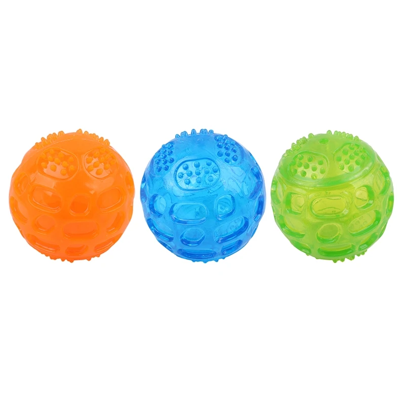 Pet Sounding Toys Dog Cat Squeaky Tooth Cleaning Balls Playing Balls Puppy Teeth Chew Toy Pet Chewing Accessories