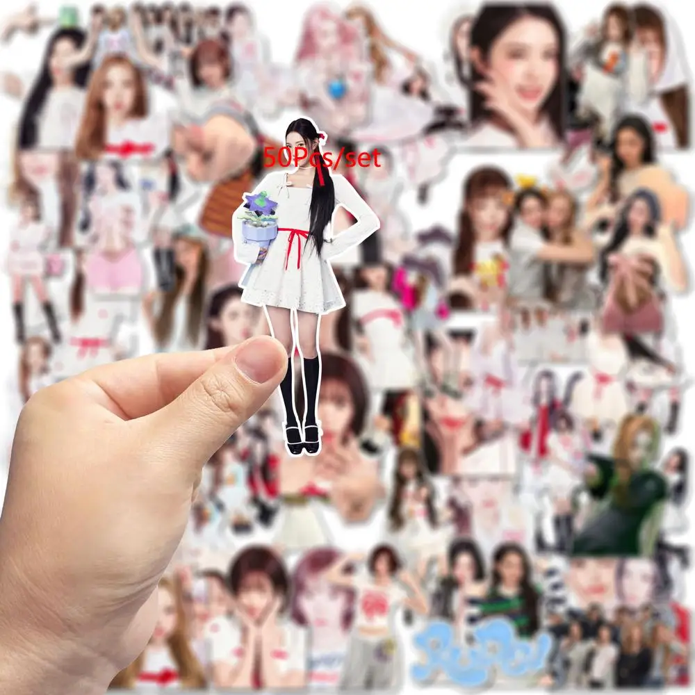 50Pcs Adhesive Waterproof KPOP Stickers Cartoon Star Decals Collectible Stickers Notebook Ornament