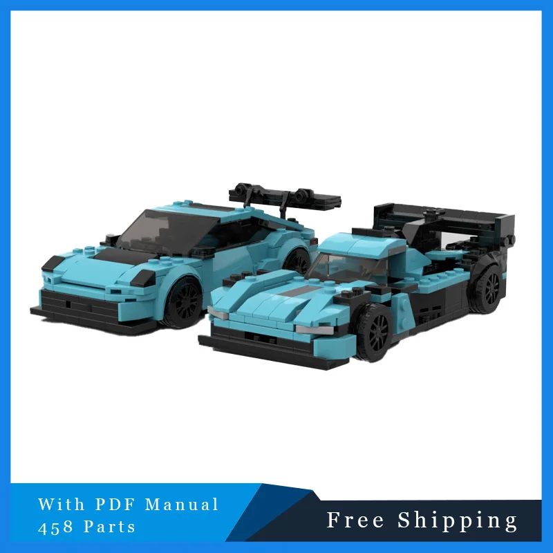 

458 PCS Modular Blue Creative Sports Car Building Block Model Puzzle Children DIY Assembly Building Block Toy Set Christmas Gift