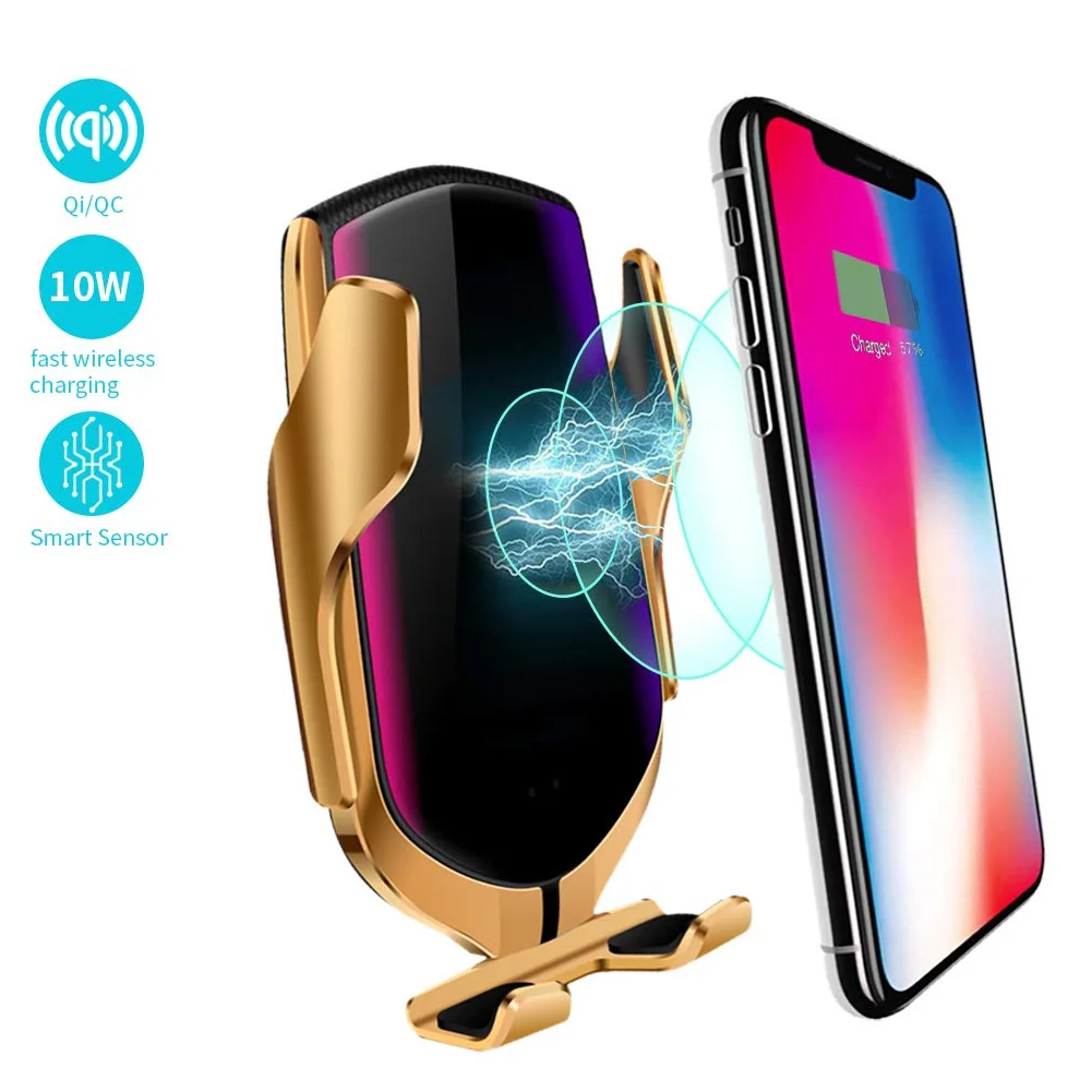 

Беспроводное автомобильное зарядное устройство с автоматическим зажимом, держатель для быстрой зарядки 10 Вт, новый