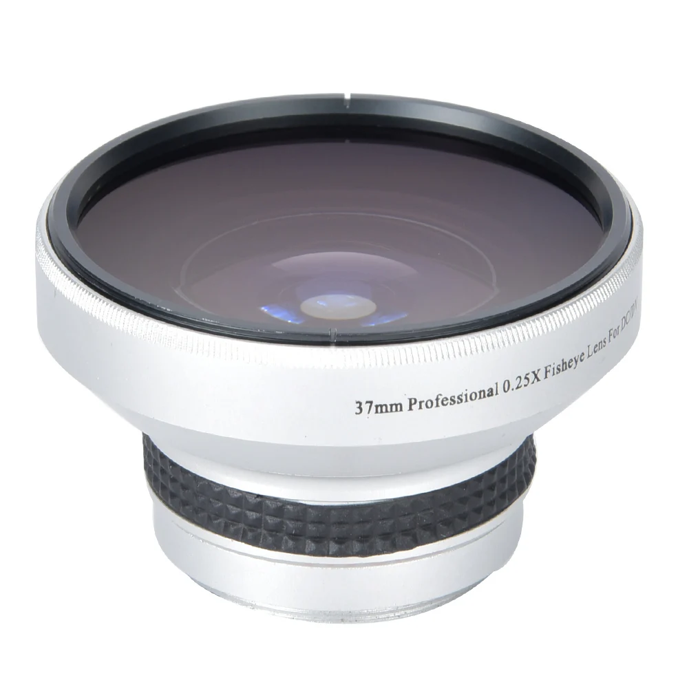 Fisheye Lens Silver Waterproof 37mm 0.25X Fisheye Lens Camera Lenses Strong Applicability for Photographer Camera Accessories