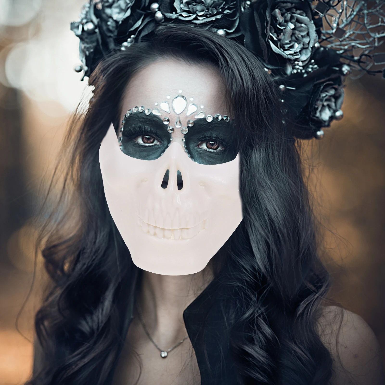 

2 pcs Halloween Full Face Mask Scary Bone Adult Masquerade Cosplay Protective Horror Skull Mask for CS Game Party
